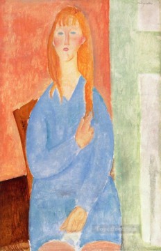 Chica de azul 1919 Amedeo Modigliani Pinturas al óleo